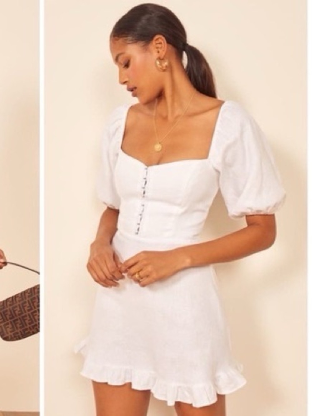 Reformation ‘Seattle’ linen mini dress size 12